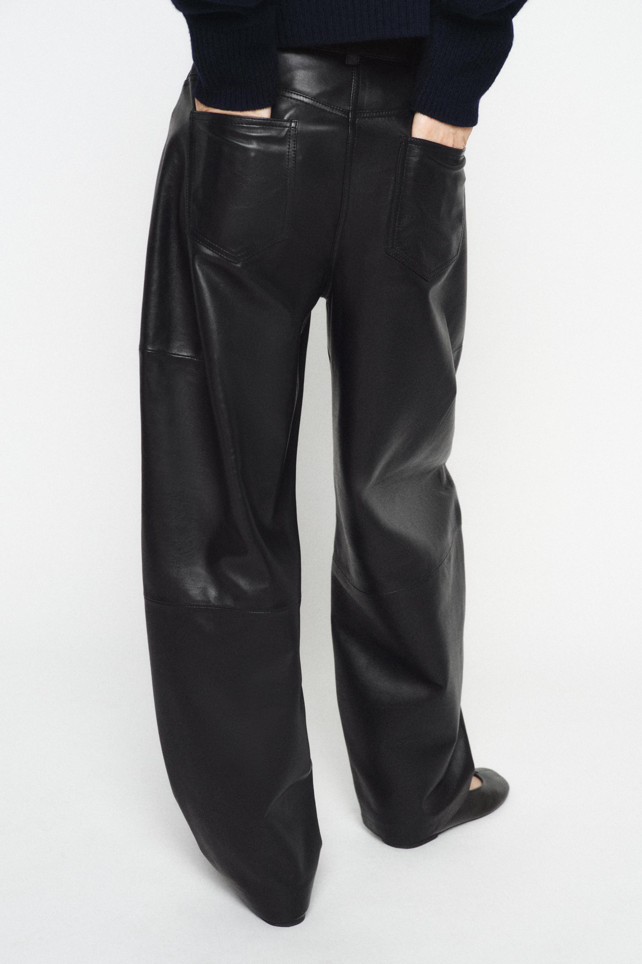 ZW COLLECTION LIMITED EDITION LEATHER BARREL PANTS